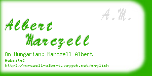 albert marczell business card